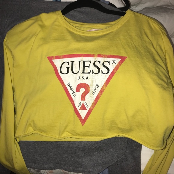 guess long sleeve crop top